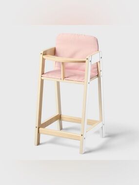 Baby Doll Wooden High Chair - Gigglescape™:
Fits All Doll Sizes, 2-Piece Set.